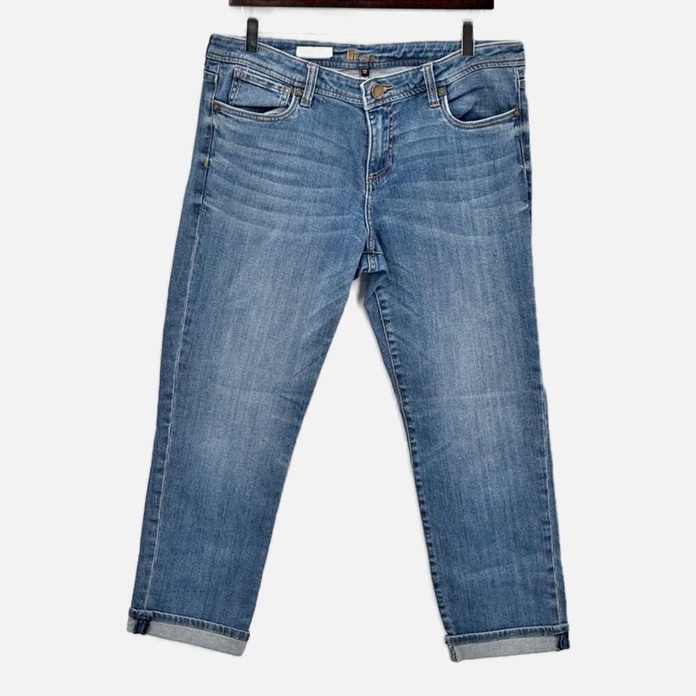 Kut From The Kloth Catherine Slim Boyfriend Cuffed Crop Jeans - Size 12